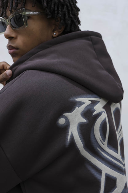 Felpa Boxy Spray Marrone