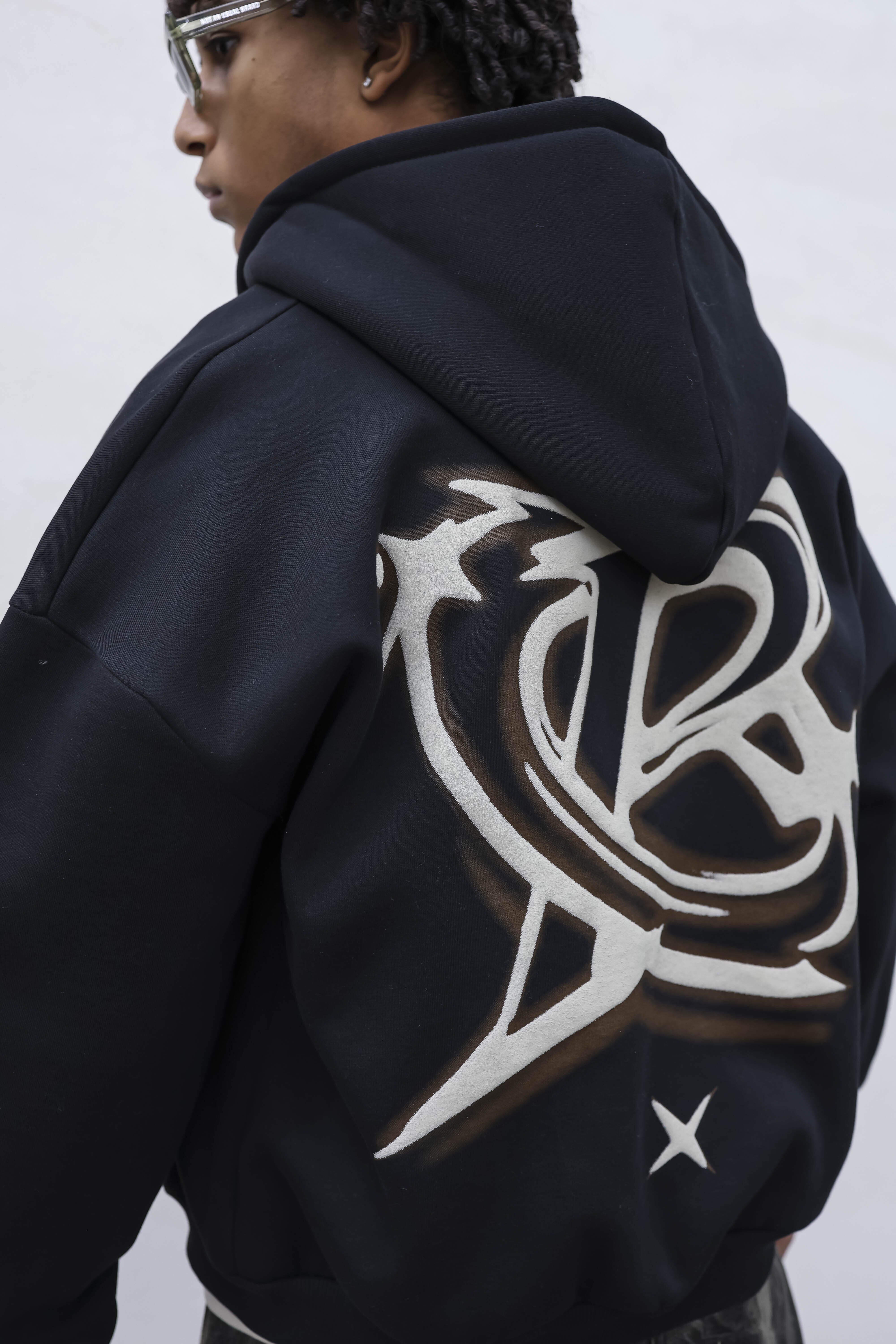 Felpa Boxy Spray Nera