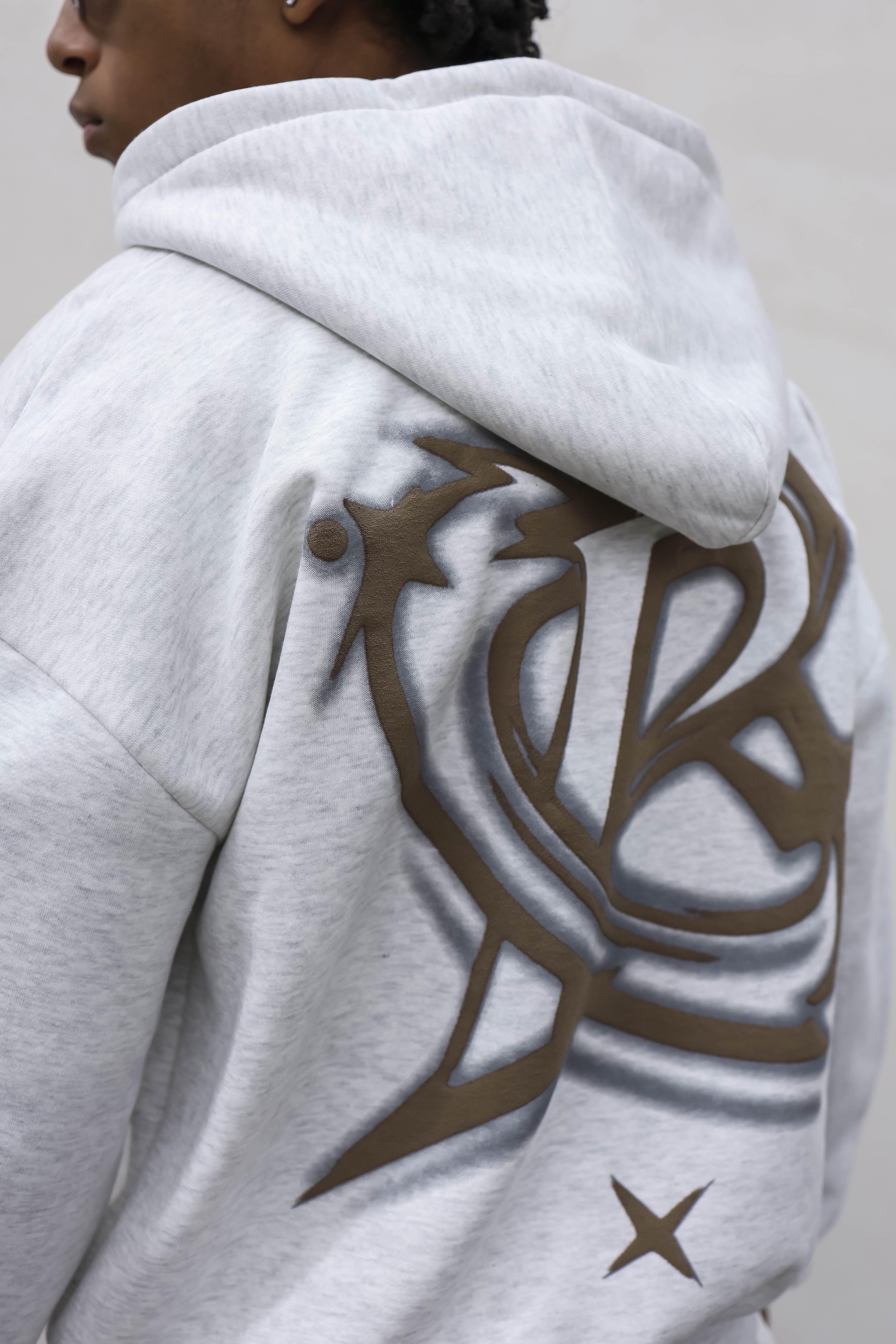 Felpa Boxy Spray Grigia