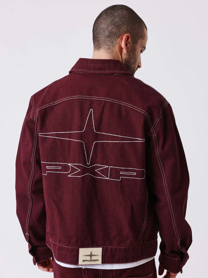 Giacca denim knockout PXP bordeaux