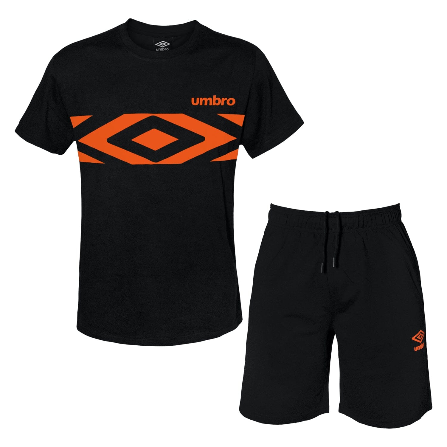 Completino umbro Maglia+pantaloncino nero/arancio