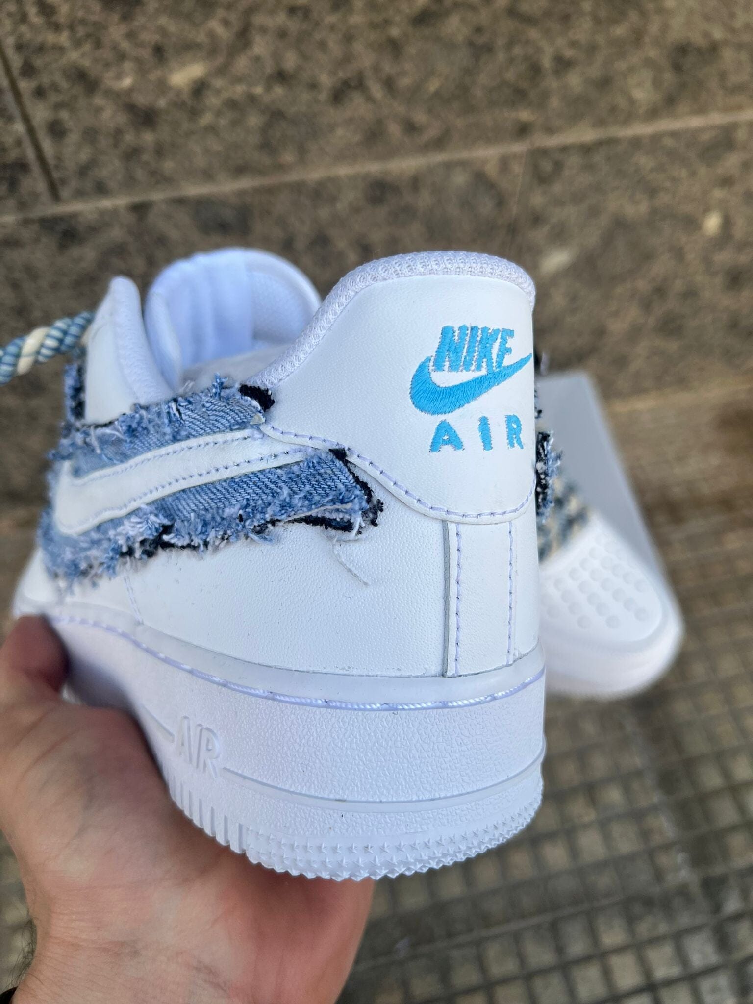 Nike air force 1 custom jeans