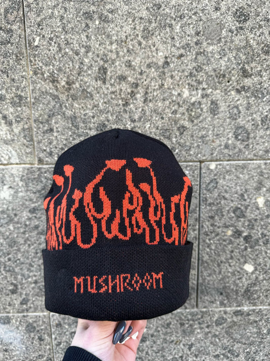 Cappello mushroom nero e arancio
