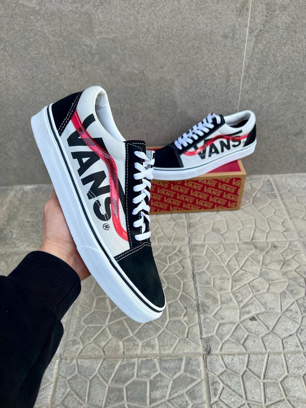 Vans Ward Da Uomo bianca - Old Skool Black/white/red