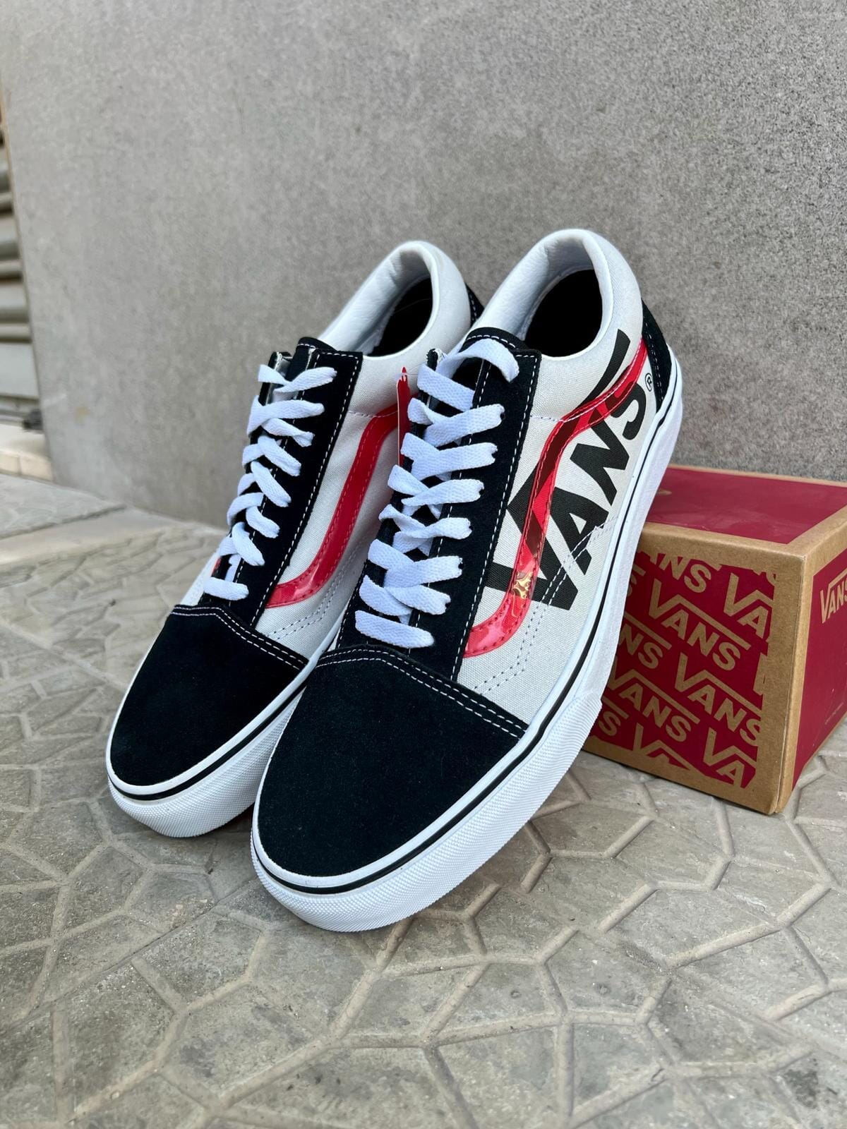 Vans Ward Da Uomo bianca - Old Skool Black/white/red