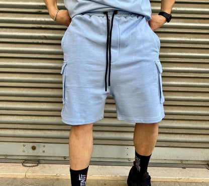 Pantaloncino Butnot tasconi e patch azzurro