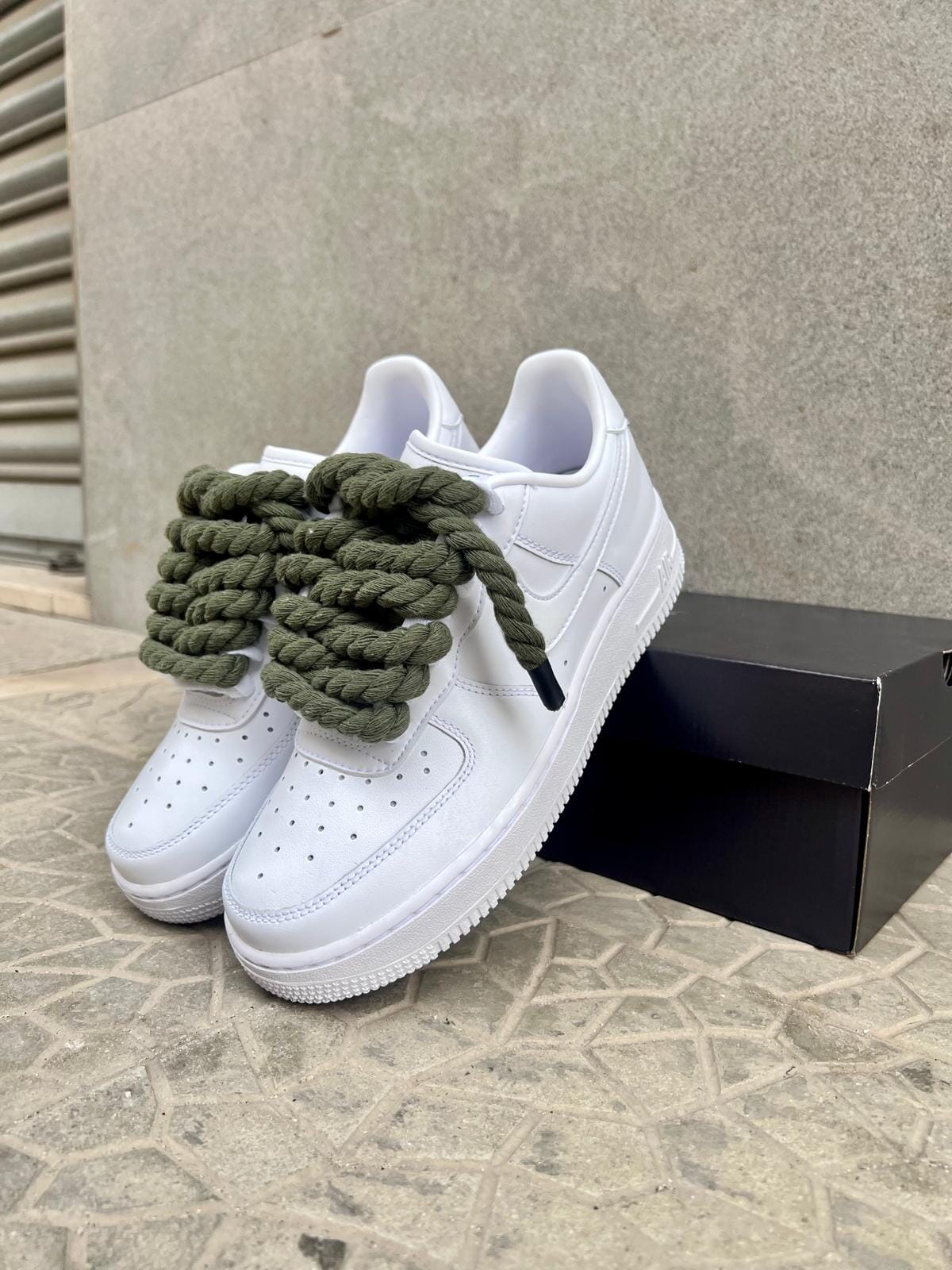 Nike air force 1  + laccio in corda verdone custom