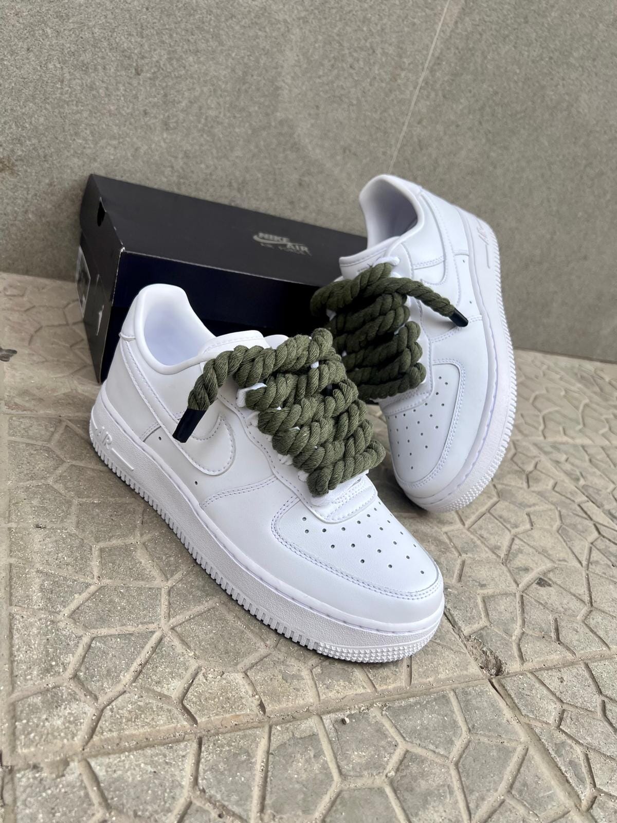 Nike air force 1  + laccio in corda verdone custom