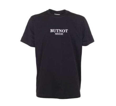 t-shirt Butnot nera ricamo numeri romani