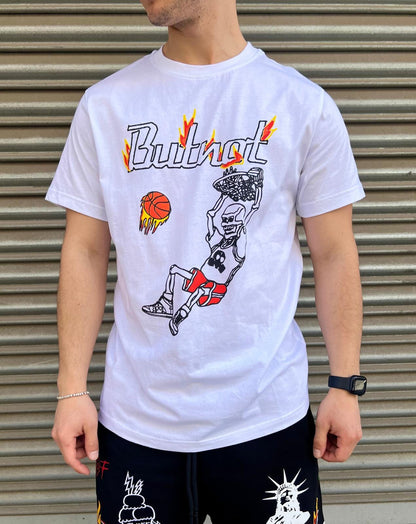 T-shirt Butnot stampa basket fuoco