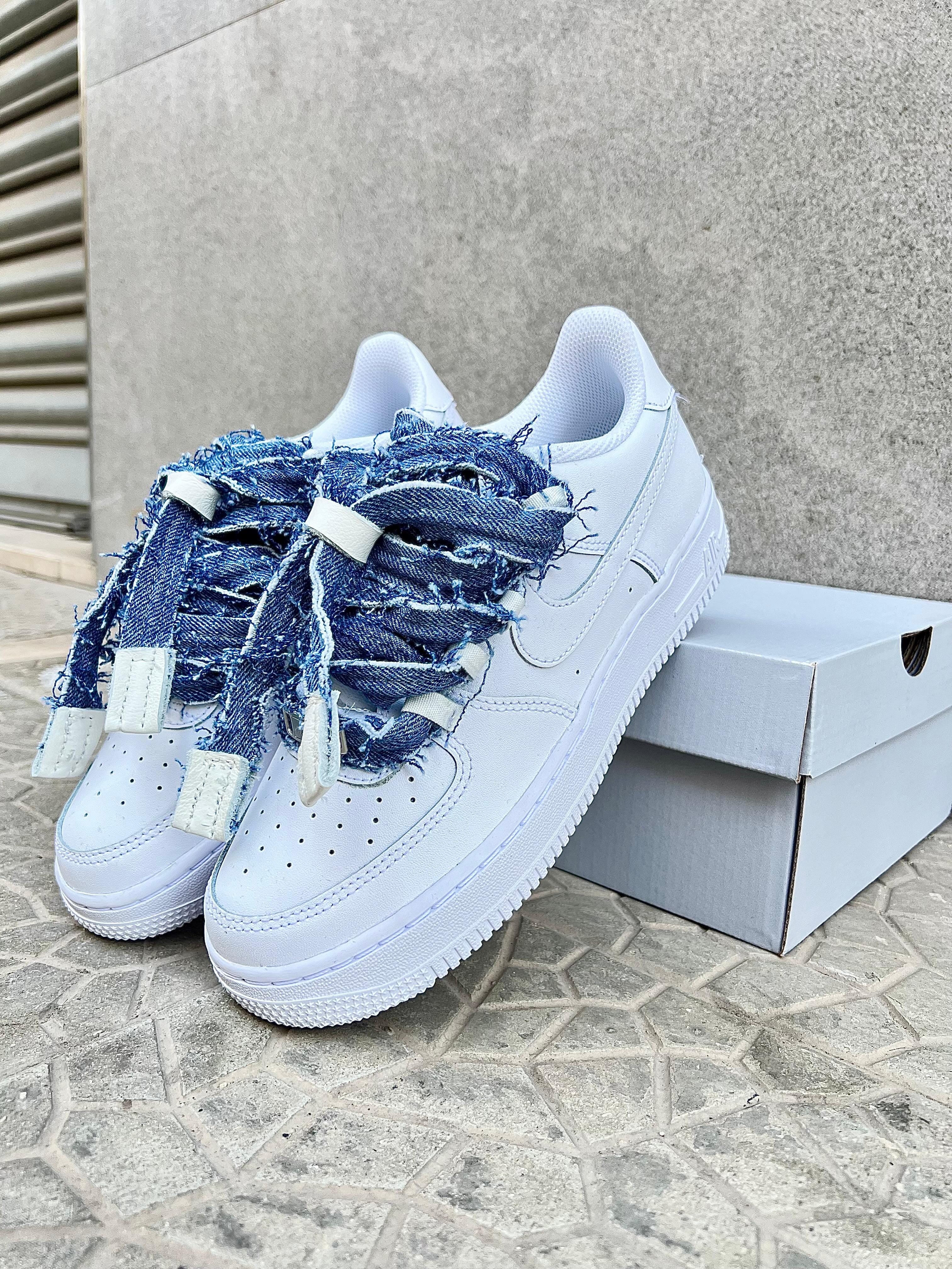 Nike air force 1  + laccio in jeans custom