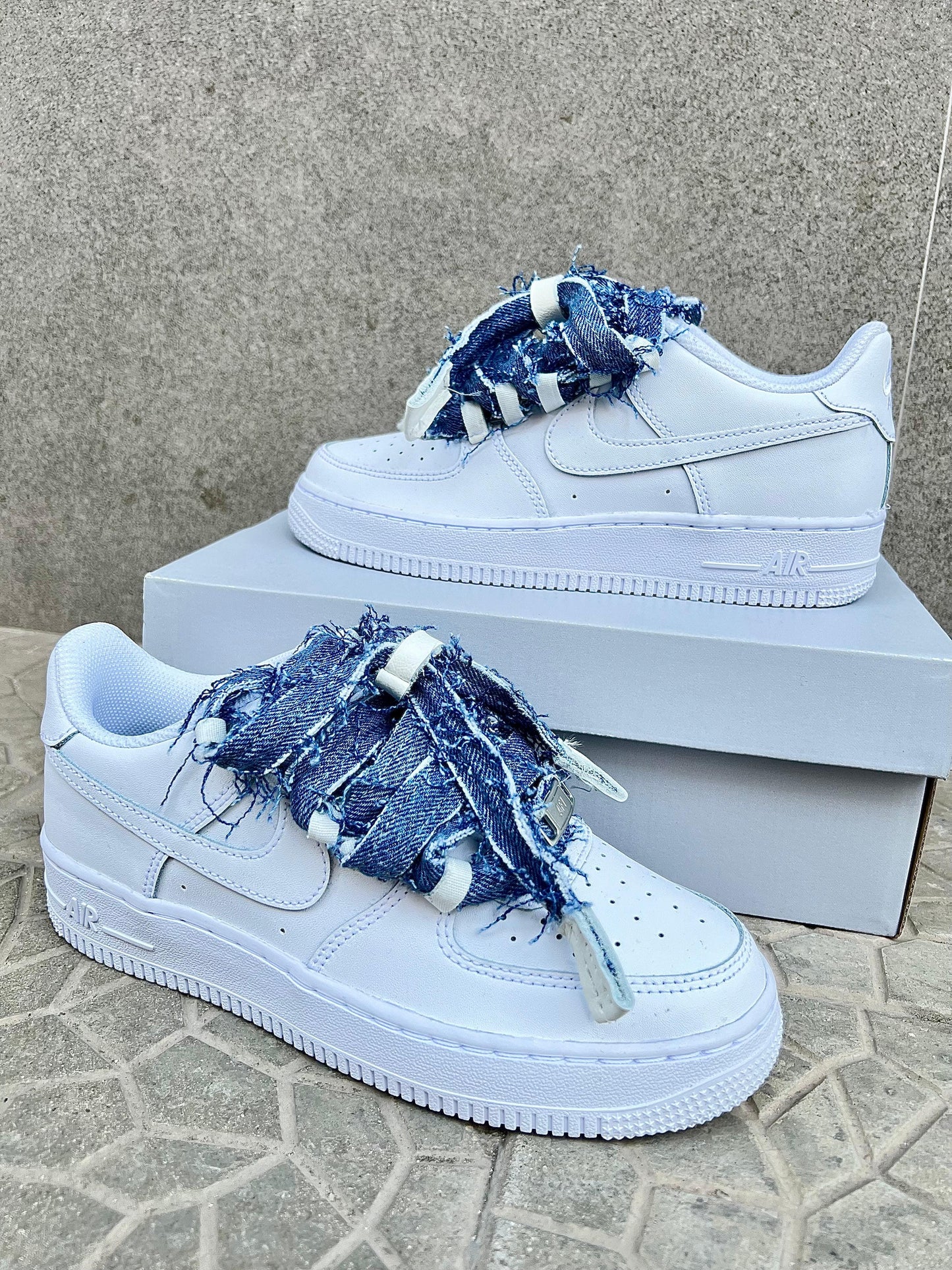 Nike air force 1  + laccio in jeans custom
