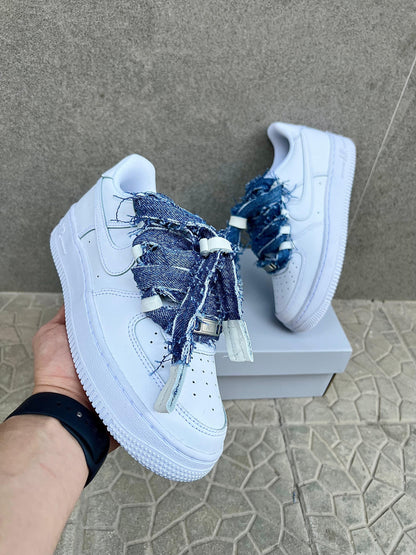 Nike air force 1  + laccio in jeans custom