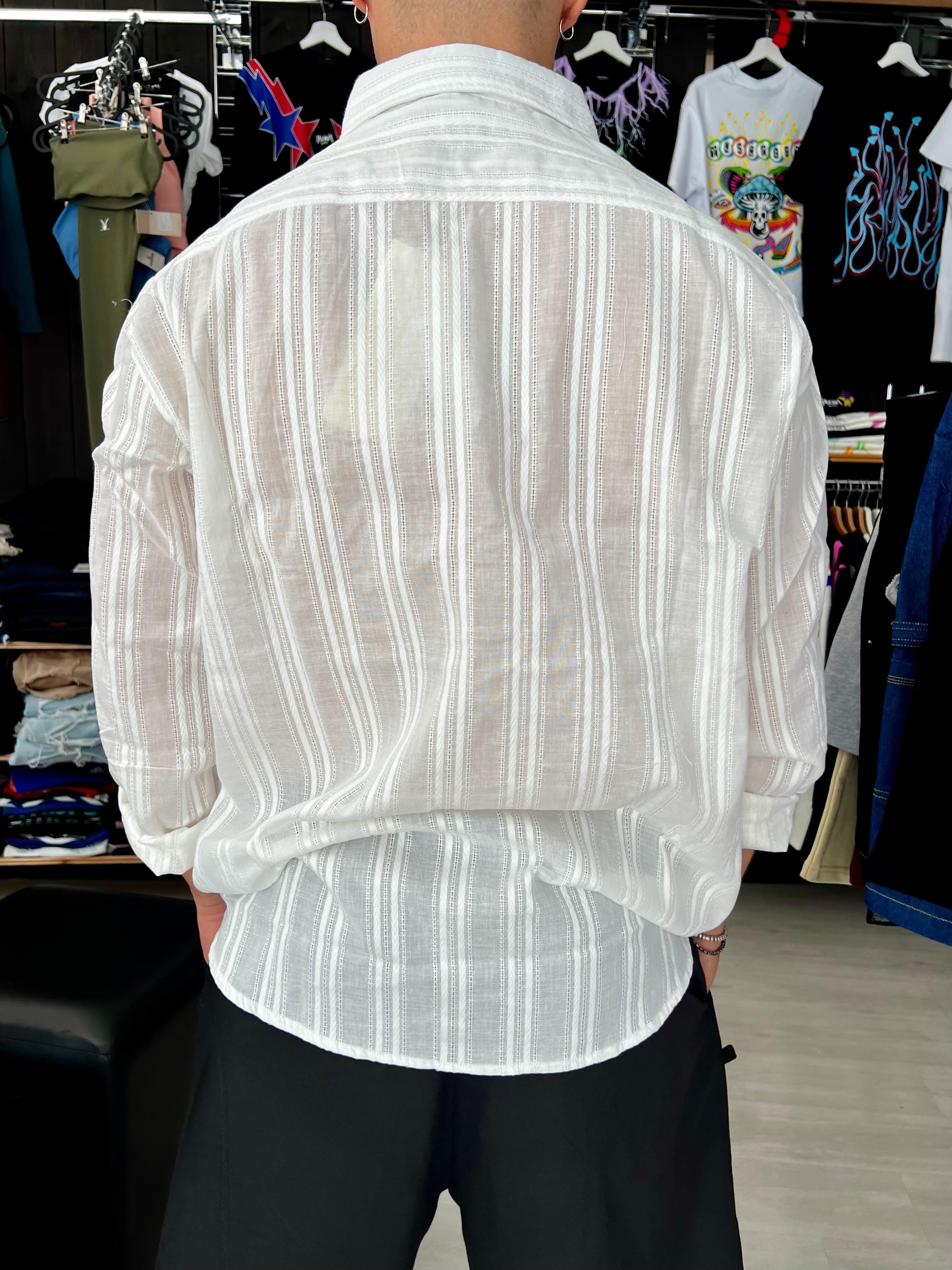 Camicia in cotone semitrasparente