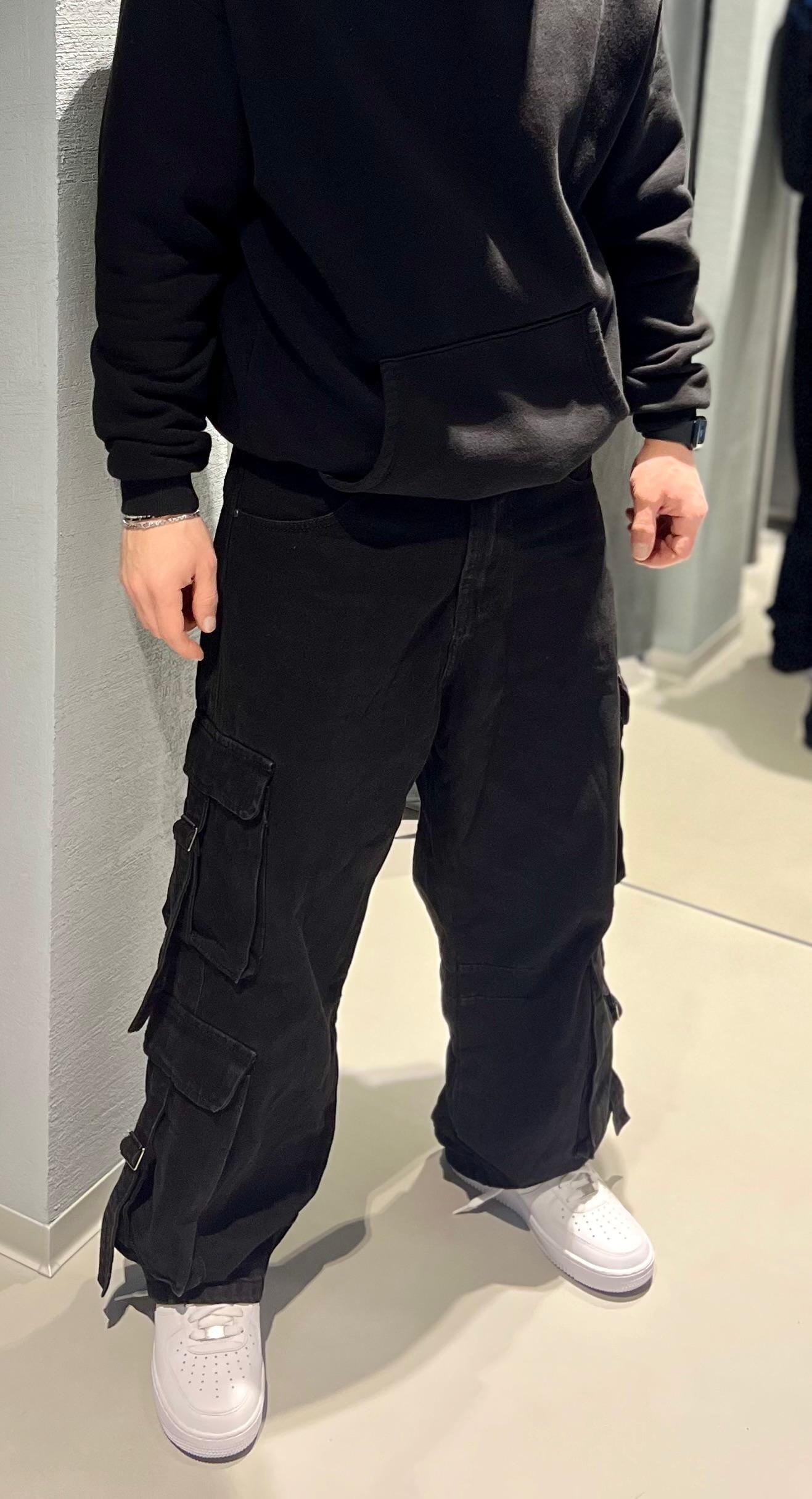 Jeans cargo nero