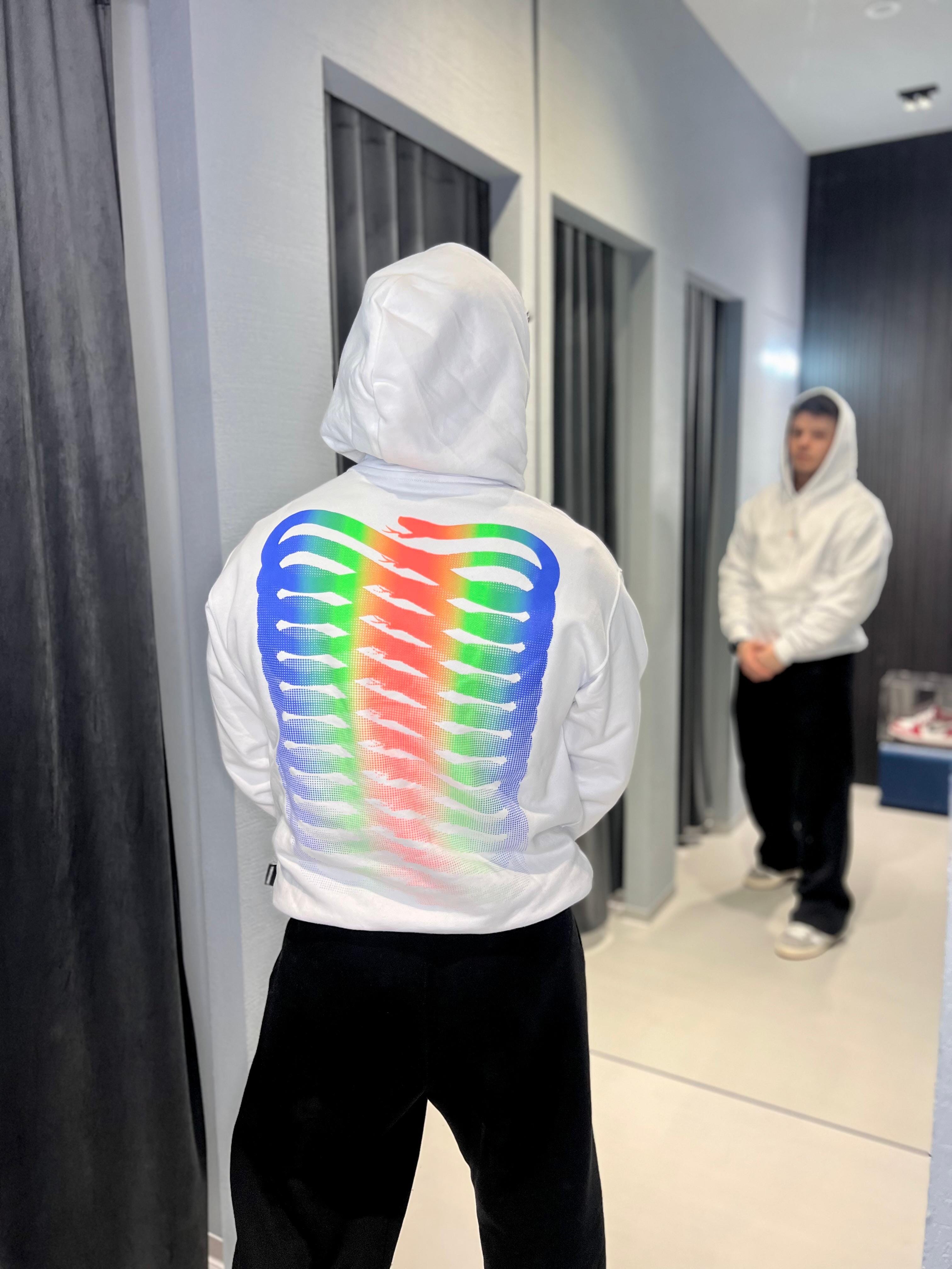 Felpa Propaganda Ribs Neon Hoodie White