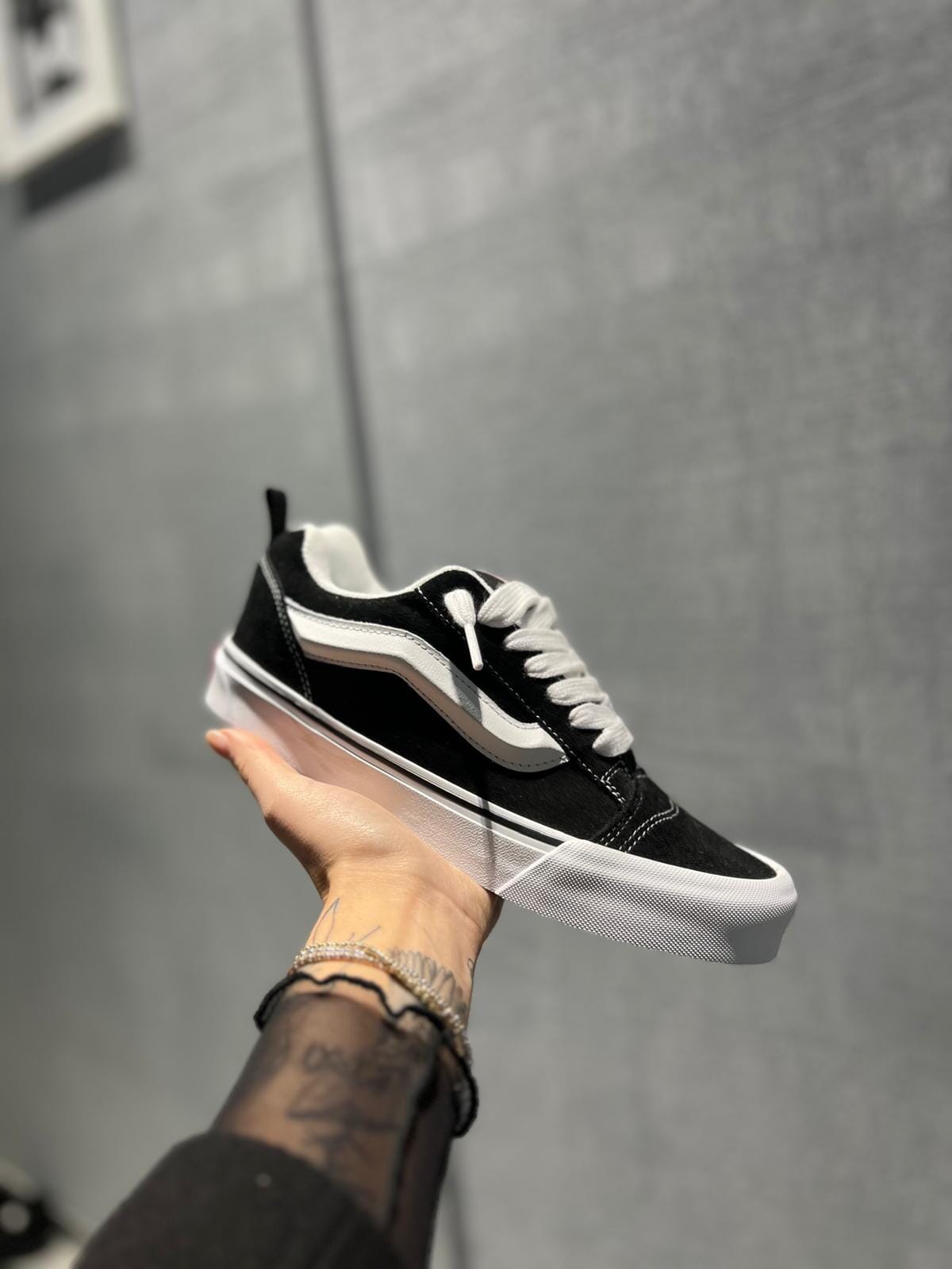 VANS Knu Skool Sneakers 9QC6BT1 Nero Vero Bianco