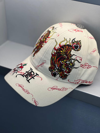 Ed Hardy Tiger Flames Beige Cap