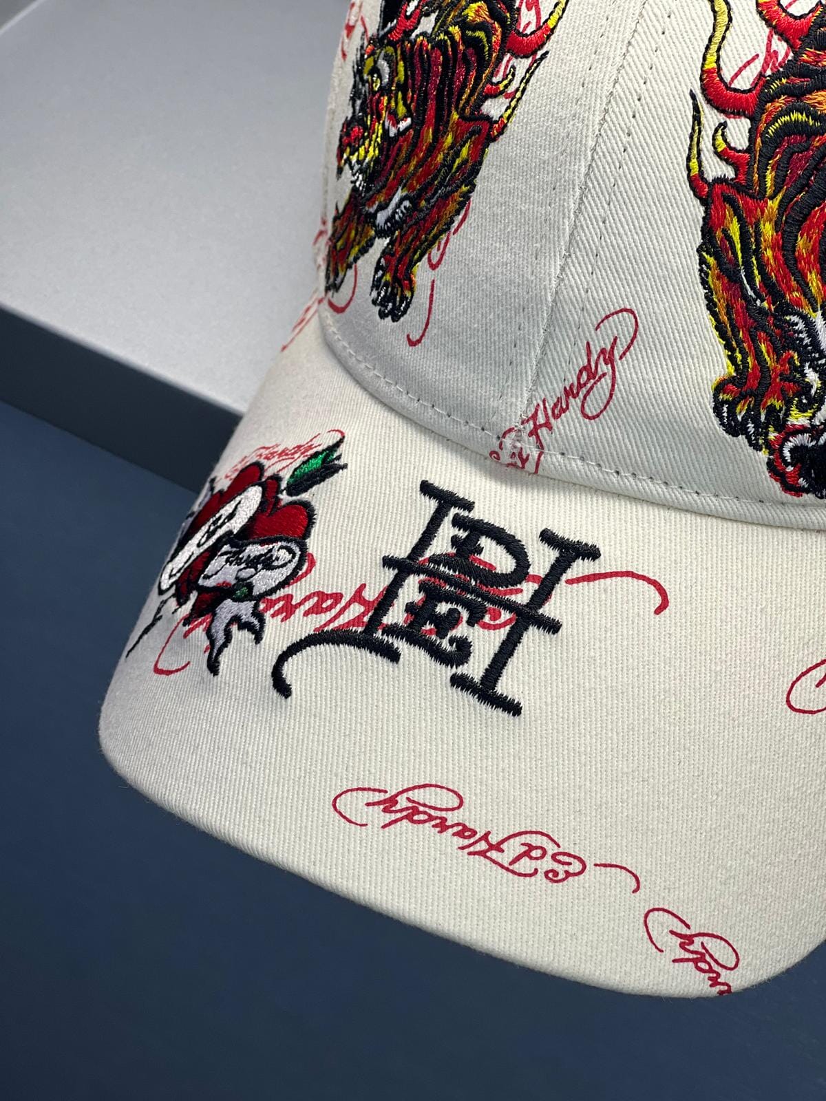 Ed Hardy Tiger Flames Beige Cap