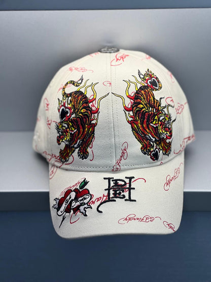 Ed Hardy Tiger Flames Beige Cap