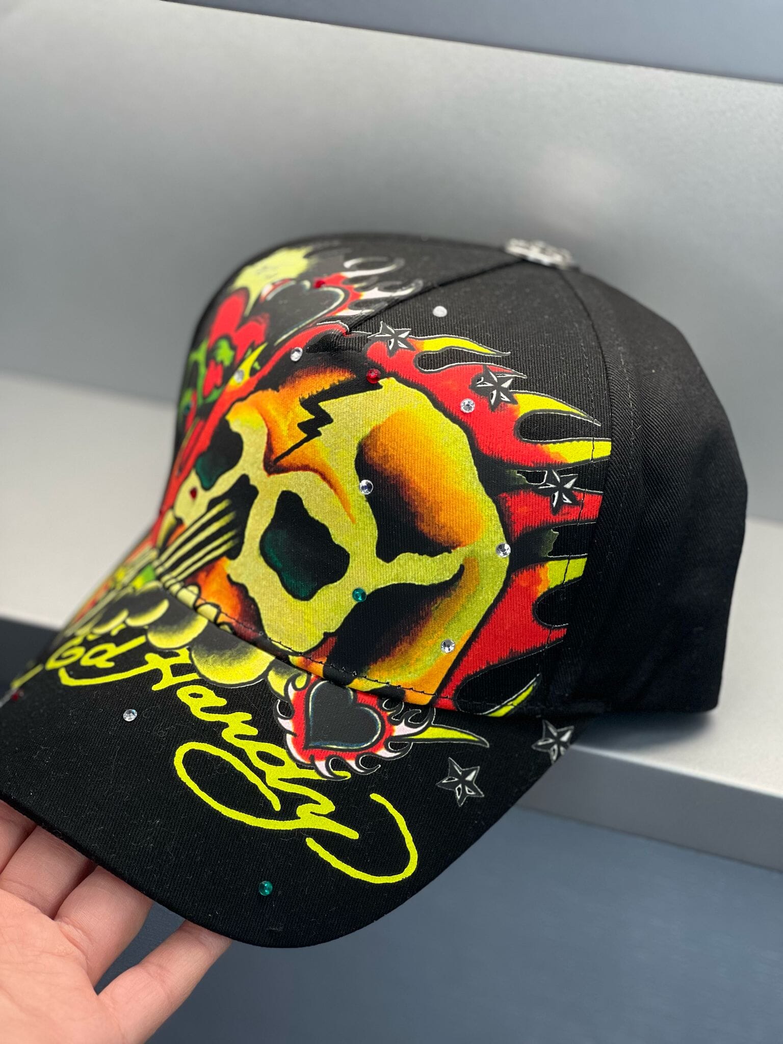 Ed Hardy Skull Chopper Black Cap