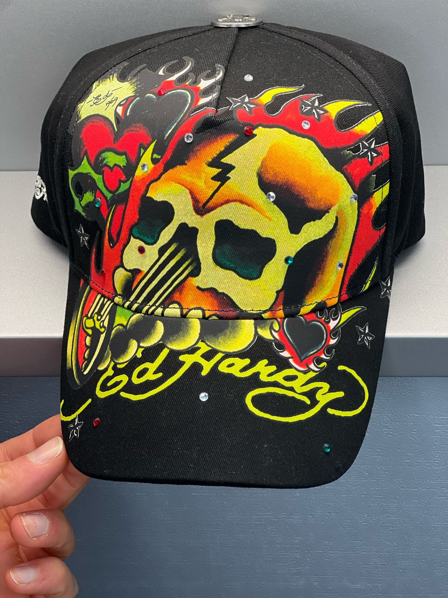 Ed Hardy Skull Chopper Black Cap