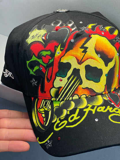 Ed Hardy Skull Chopper Black Cap