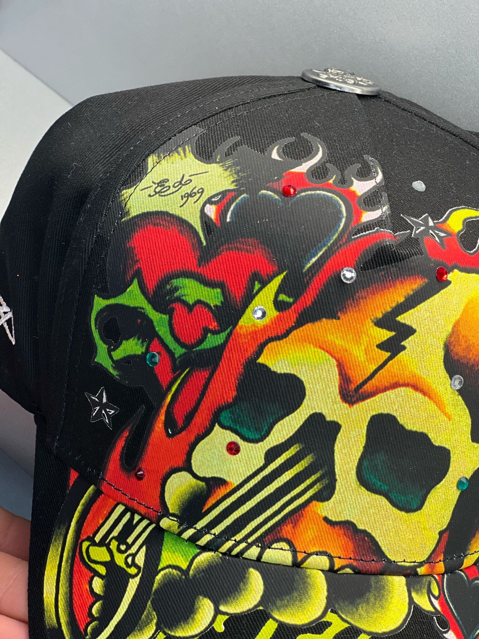 Ed Hardy Skull Chopper Black Cap