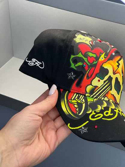 Ed Hardy Skull Chopper Black Cap