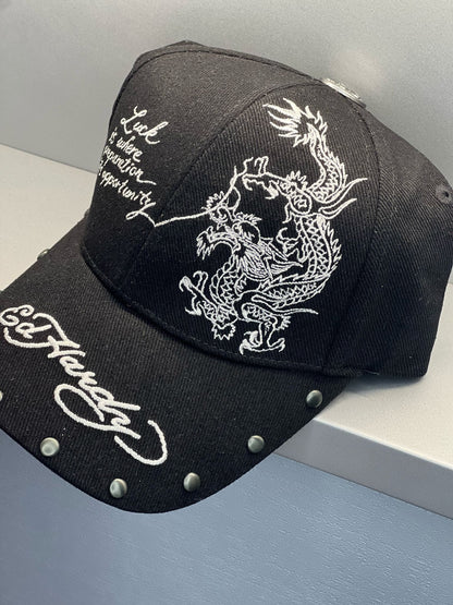 Ed Hardy Lucky Dragon Black Cap