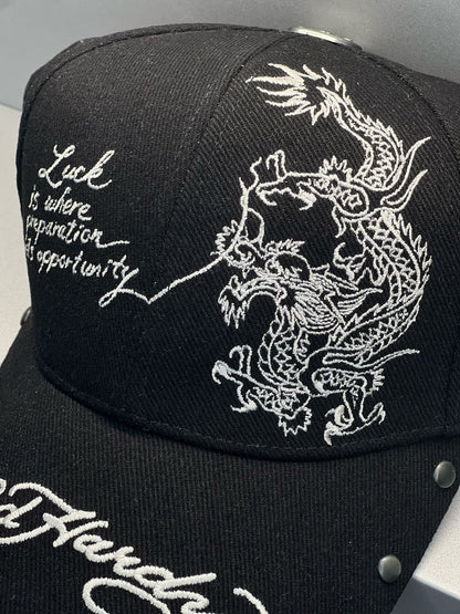 Ed Hardy Lucky Dragon Black Cap