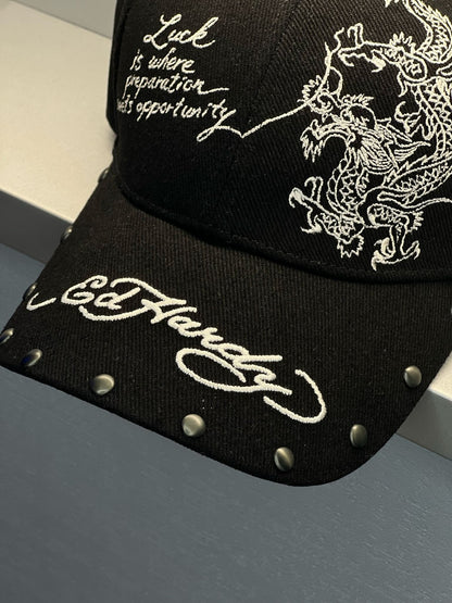 Ed Hardy Lucky Dragon Black Cap