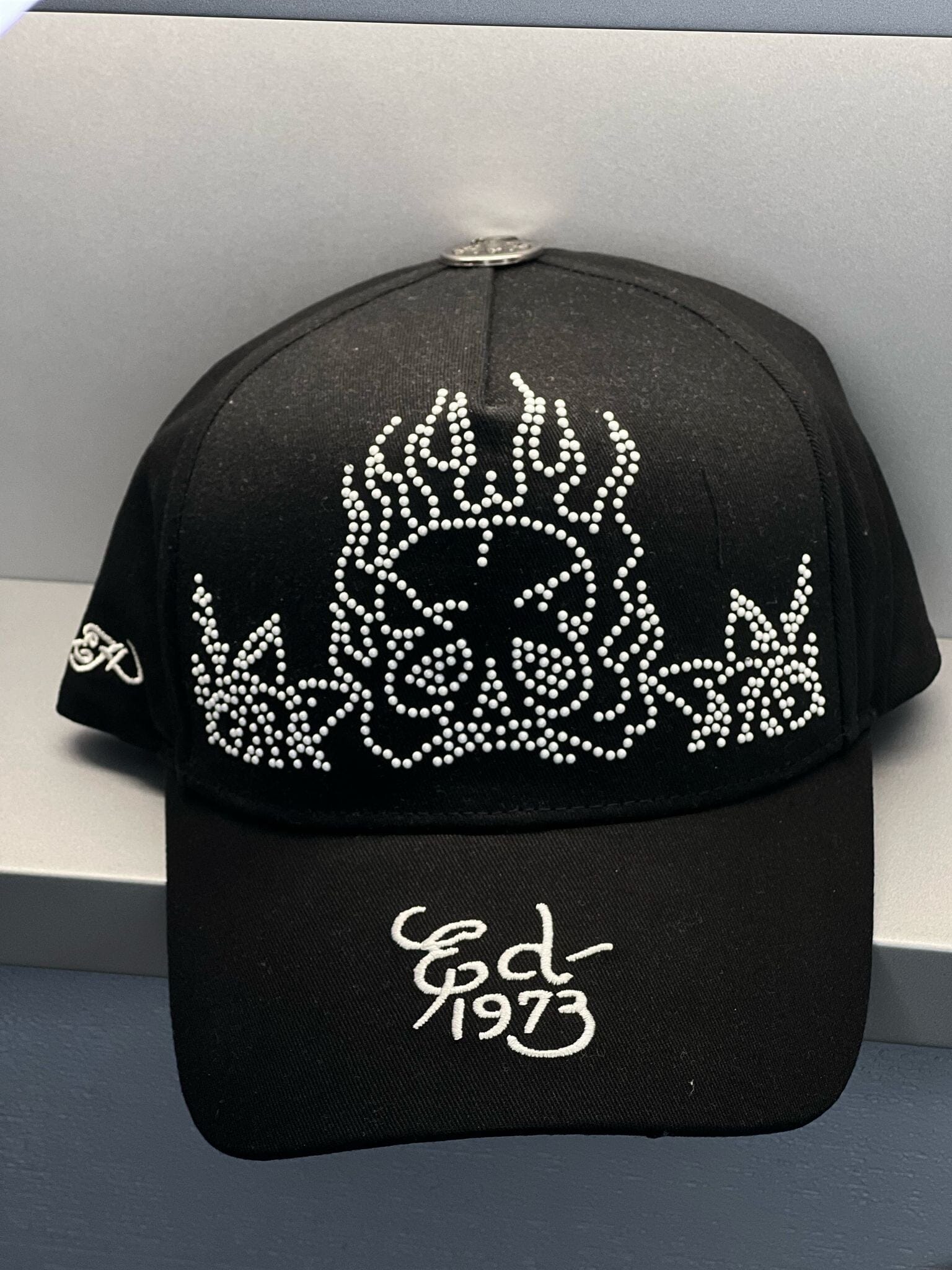 Ed Hardy Flaming Skull Black Cap