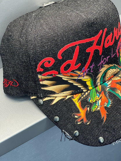 Ed Hardy Art For Life Acid Wash Black Cap