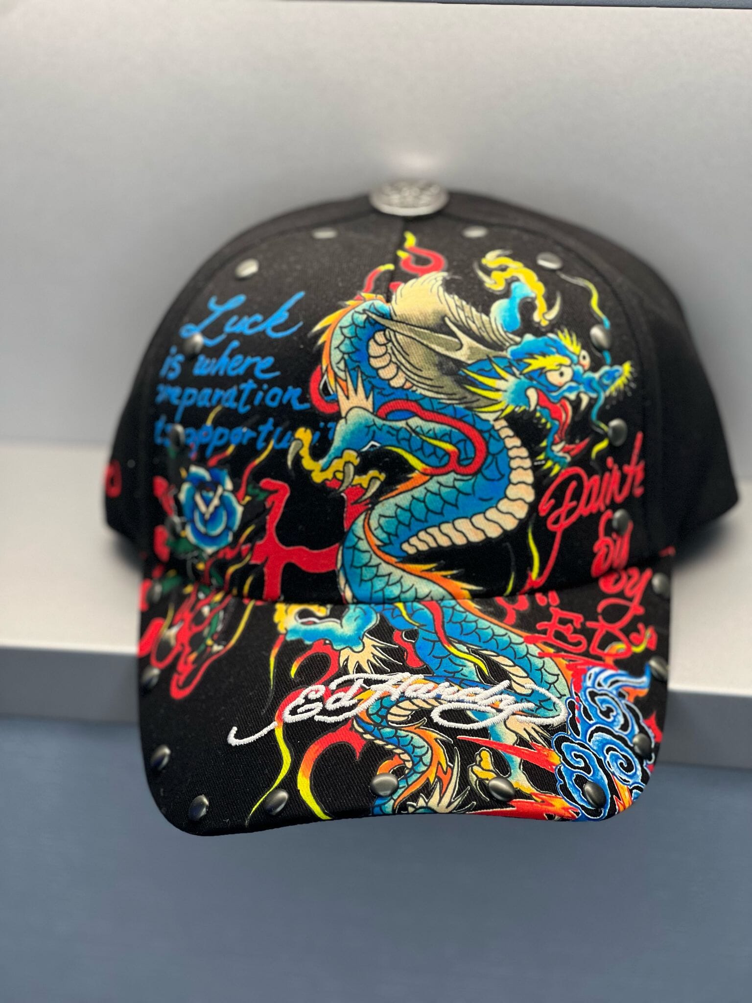 Ed Hardy Blue Dragon Black Cap