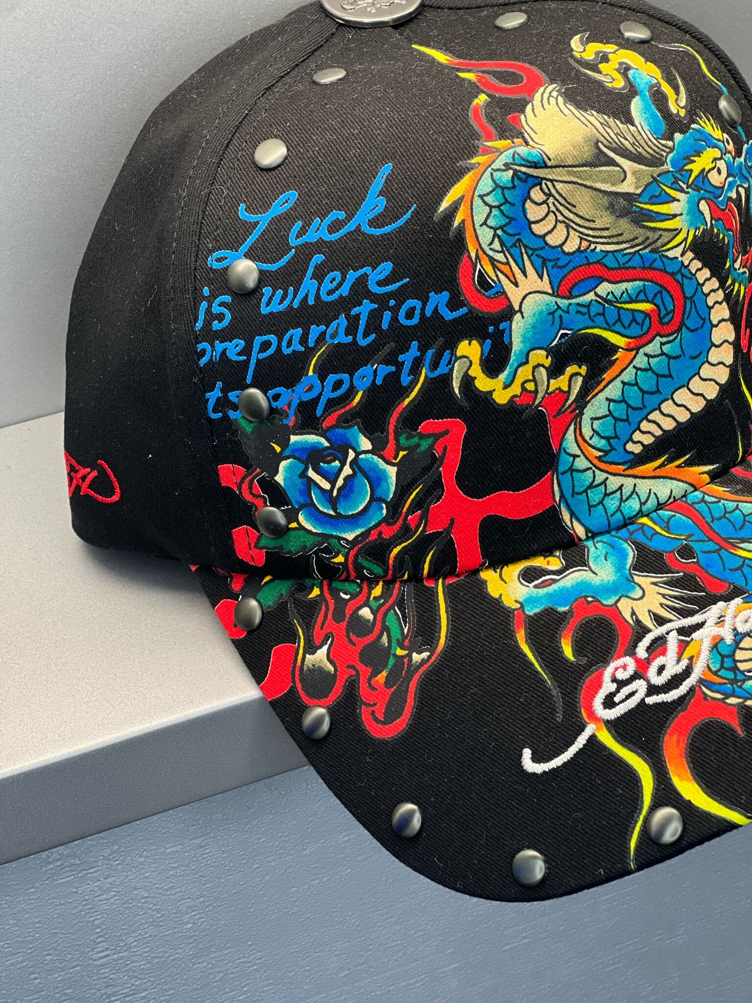 Ed Hardy Blue Dragon Black Cap