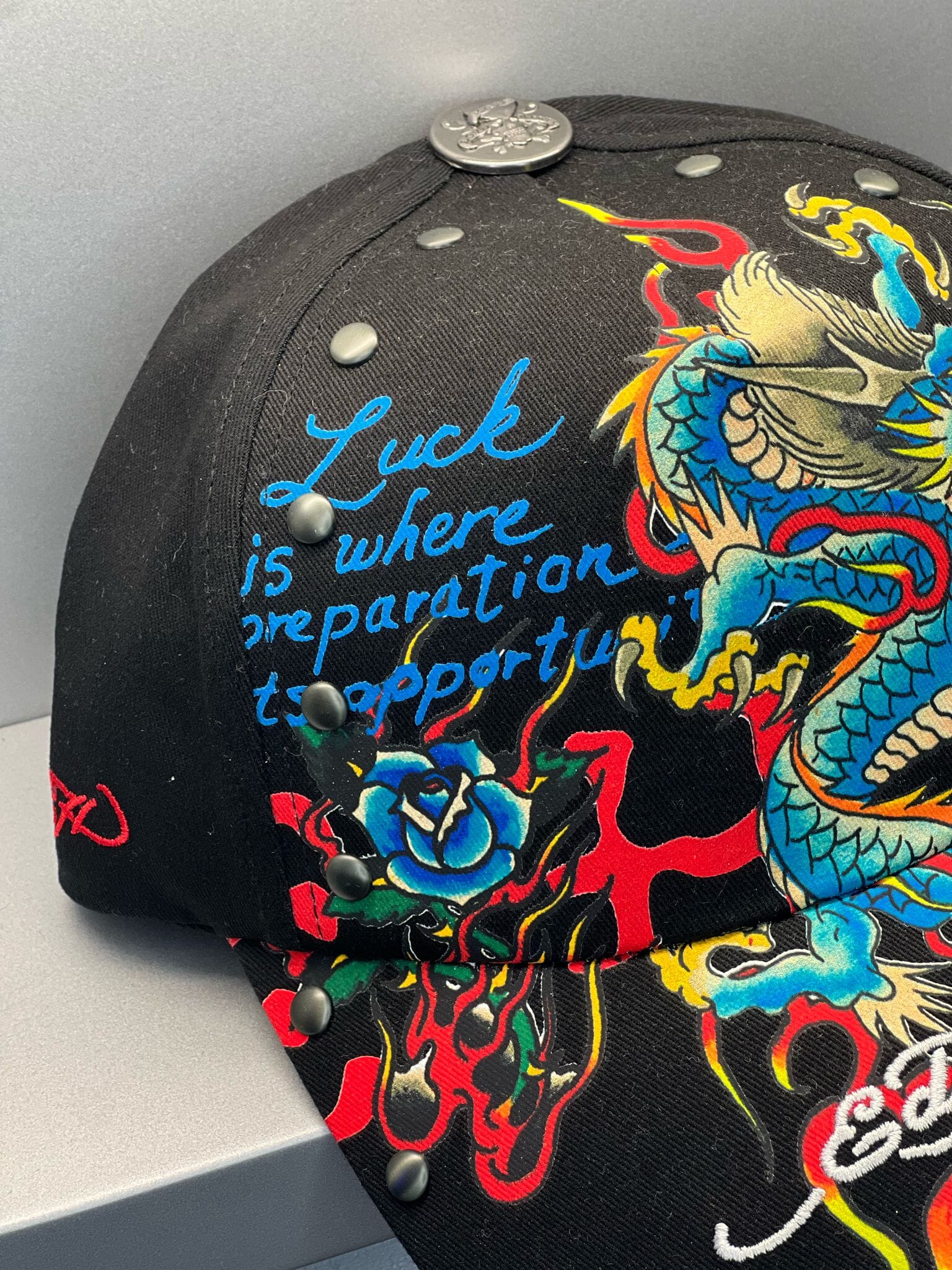 Ed Hardy Blue Dragon Black Cap