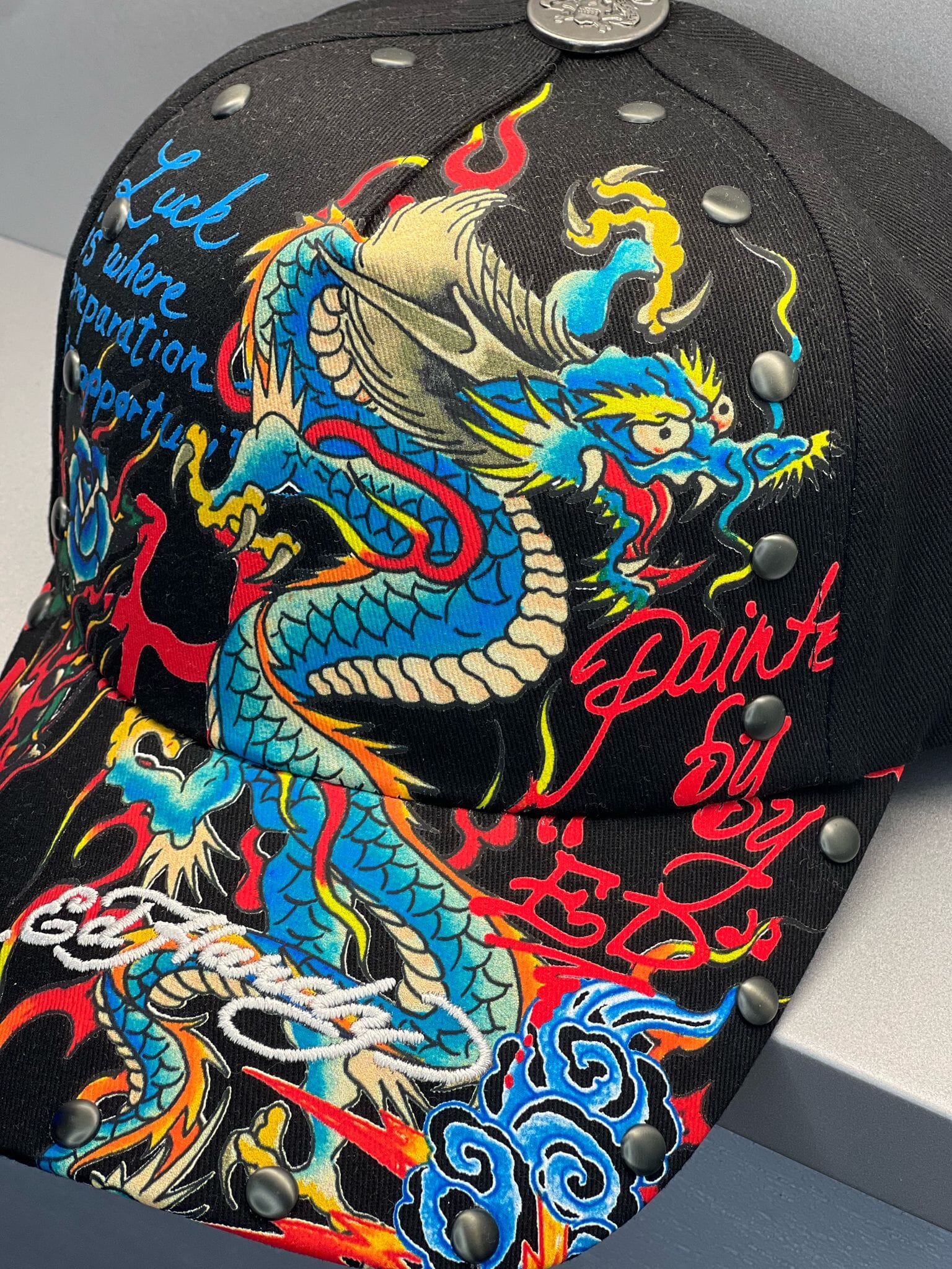 Ed Hardy Blue Dragon Black Cap