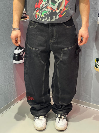 Ed Hardy Double Knee Drag Dagger Jeans Baggy