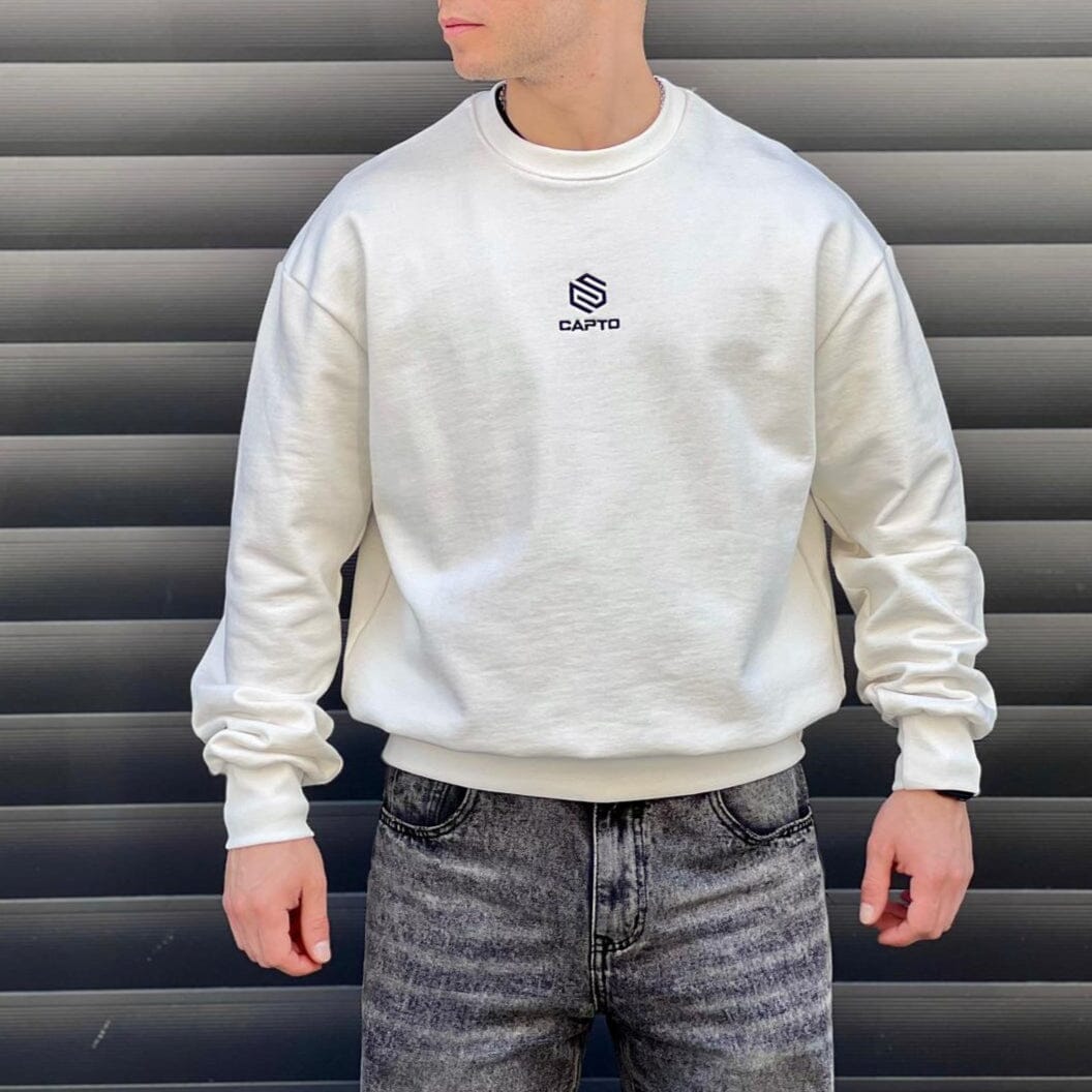 Felpa Capto Bianca – 100% Cotone Garzato