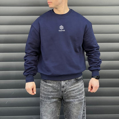 Felpa Capto Blu – 100% Cotone Garzato