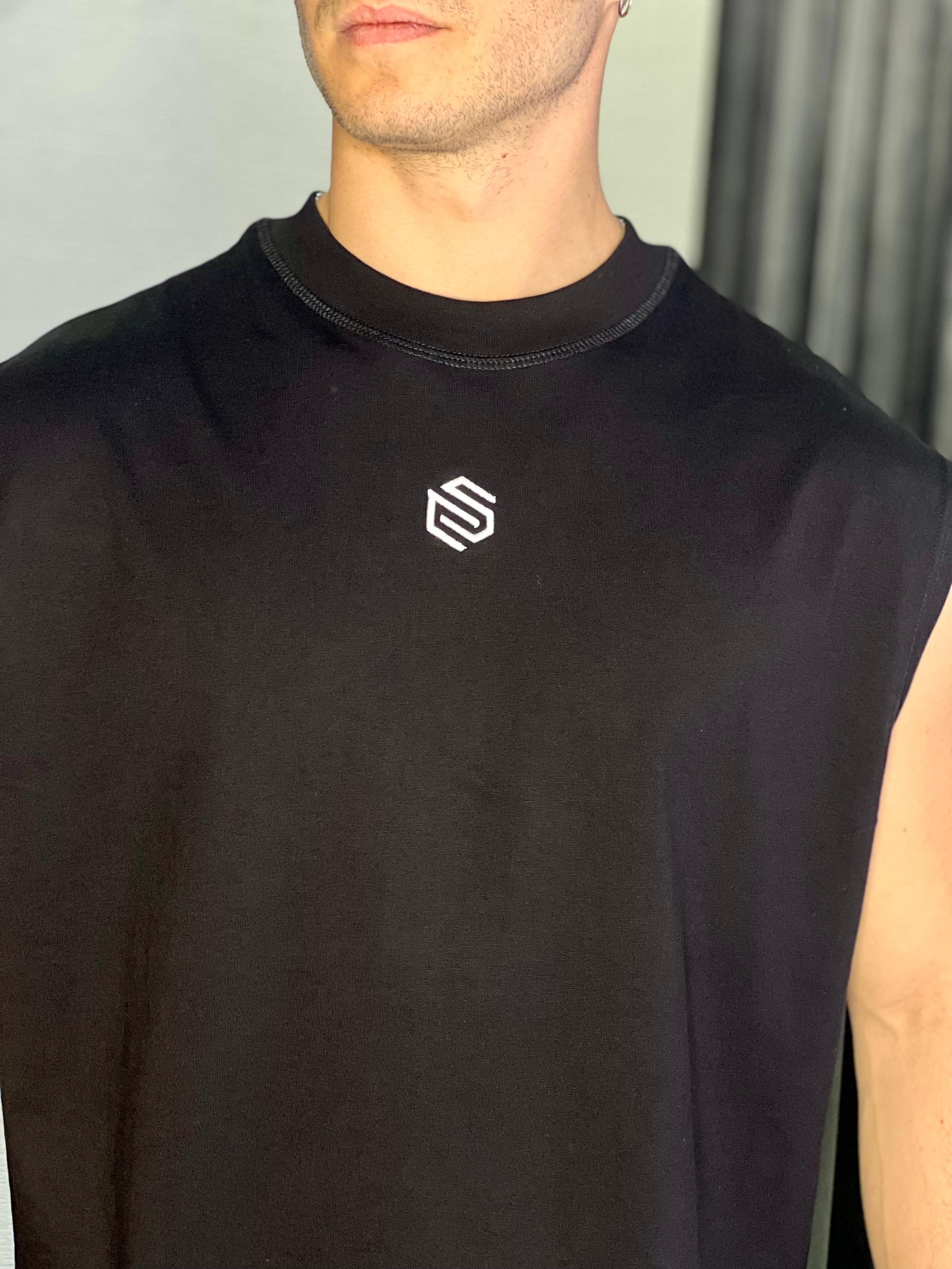 T-shirt Smanicata Capto Black 100% cotone
