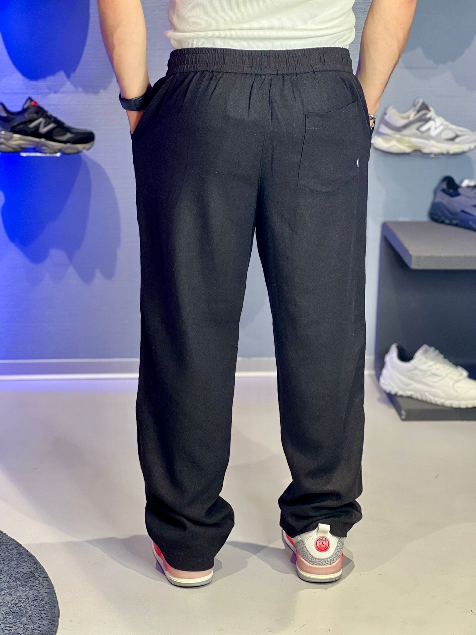 Pantalone in lino Solid Black