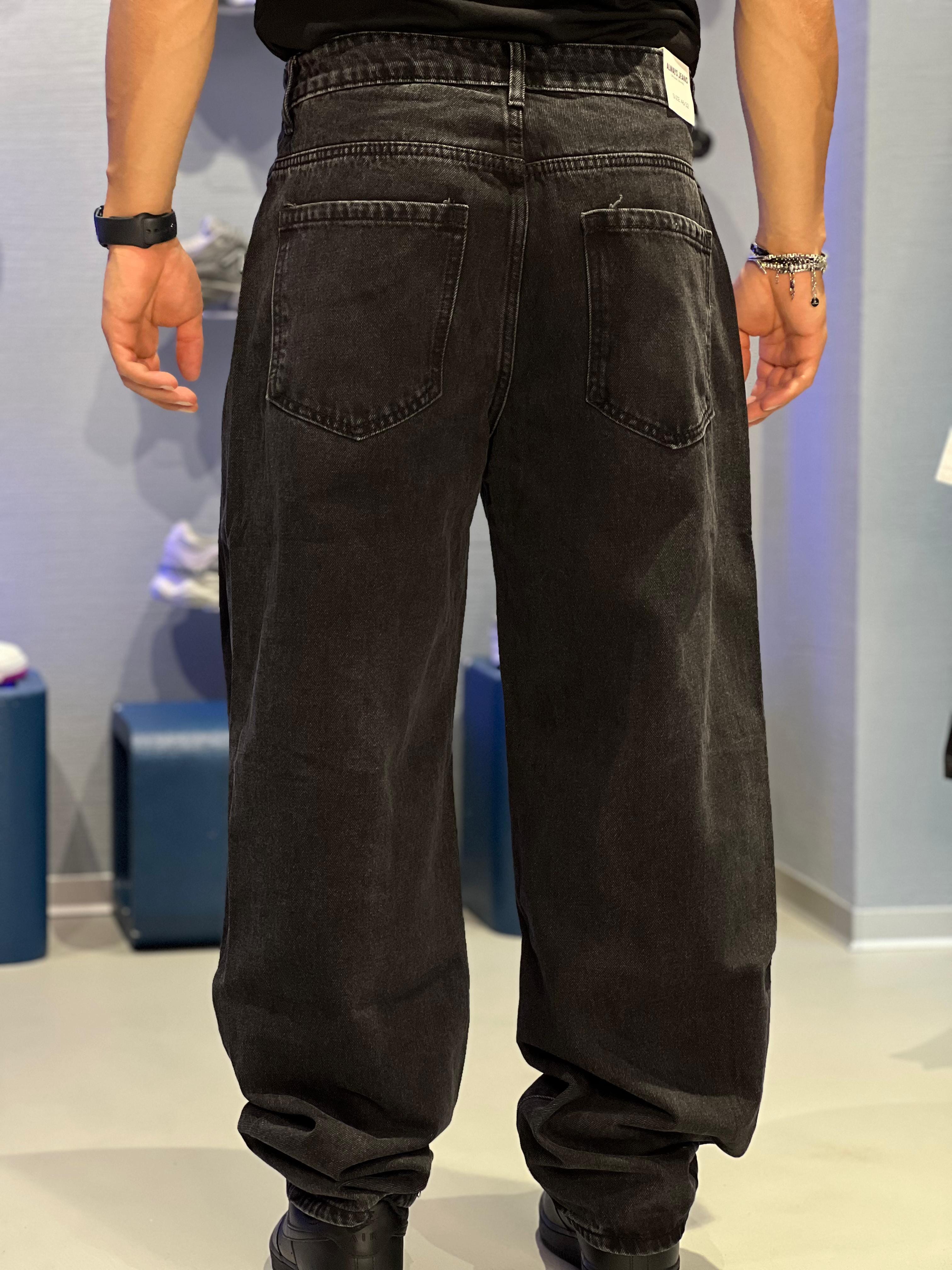 Jeans Uomo Nero Lavaggio Vintage - Fit Oversize AD8497