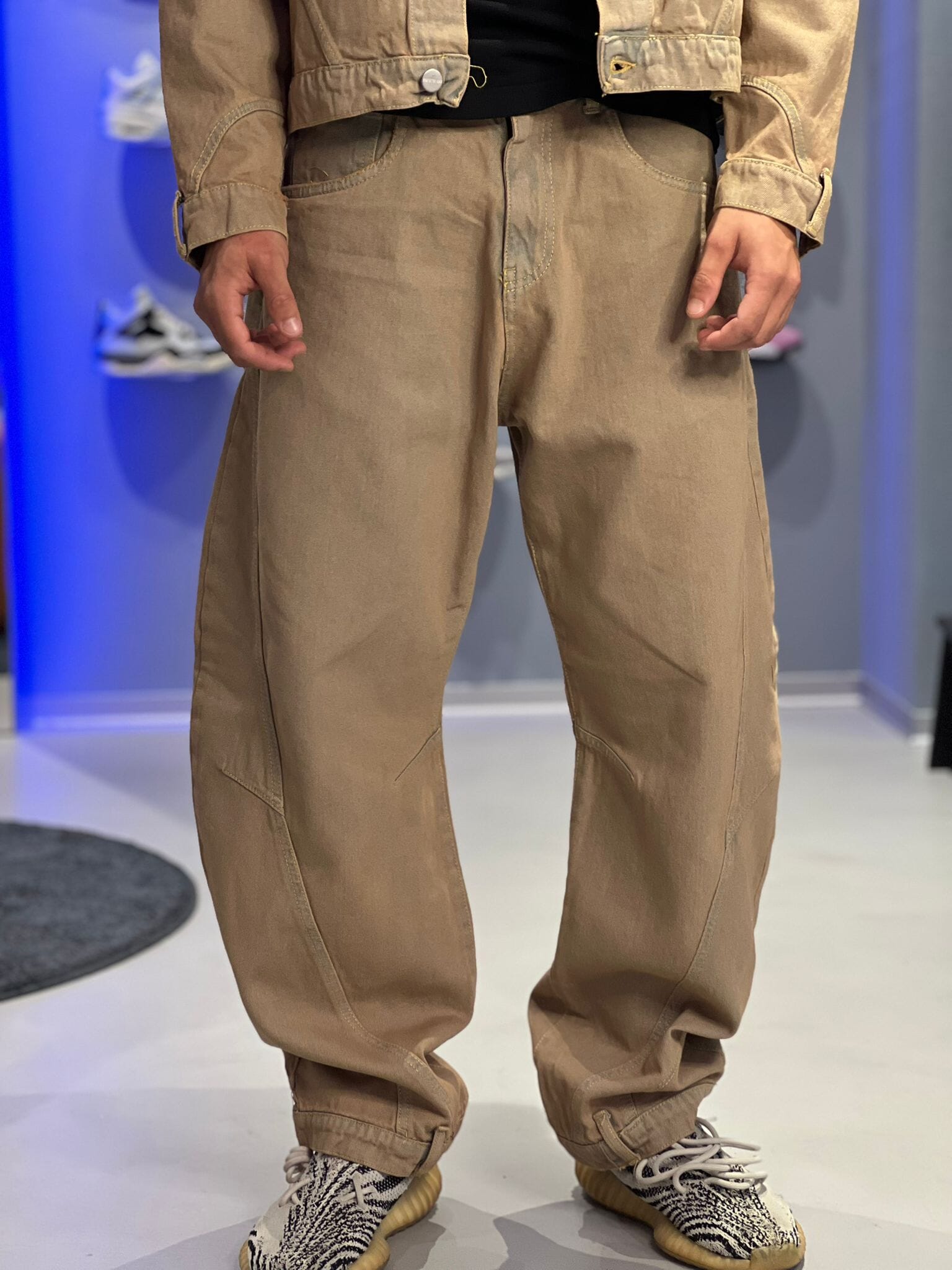 Coordinato Workwear Uomo – Giacca e Pantaloni in Denim Beige