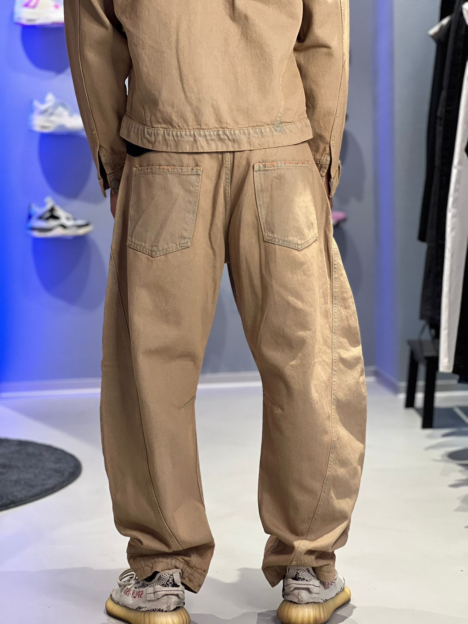 Coordinato Workwear Uomo – Giacca e Pantaloni in Denim Beige