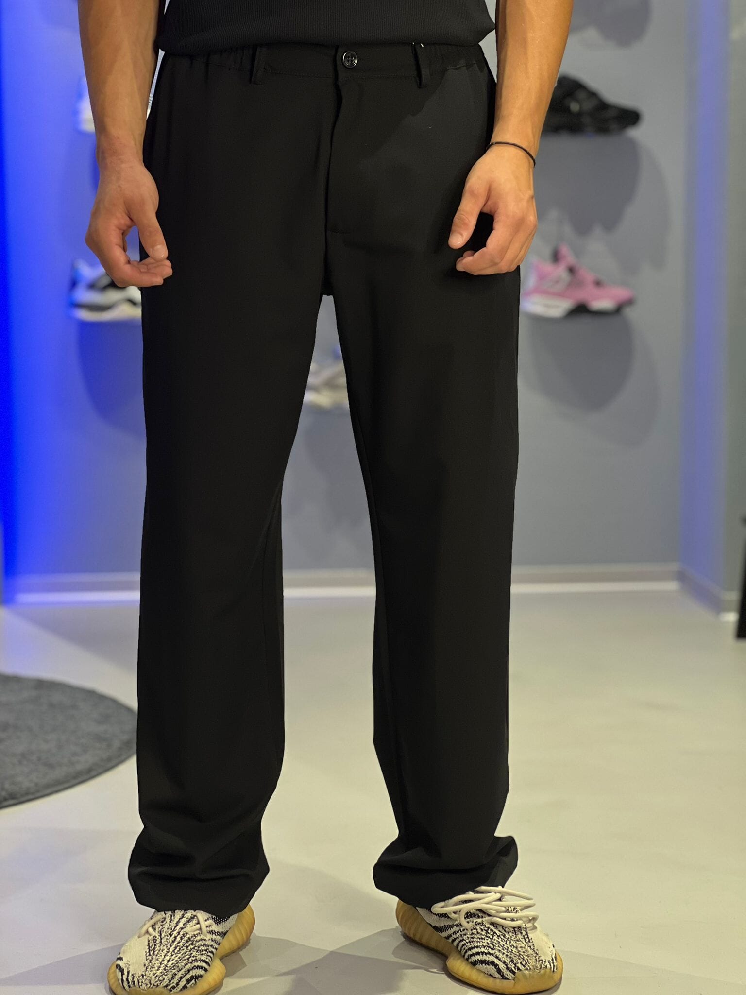 Pantaloni Uomo Eleganti Relaxed Fit – Nero Classico