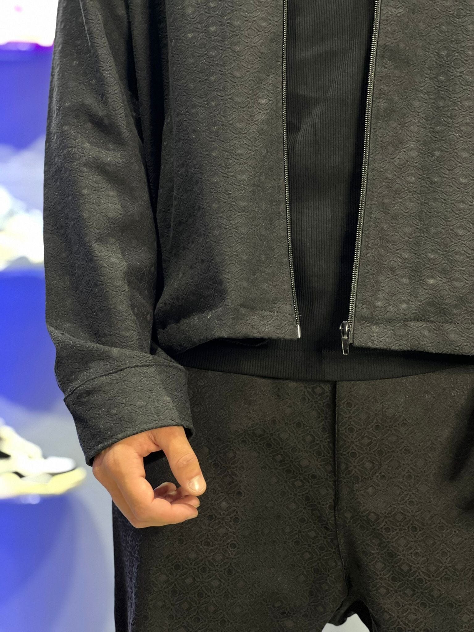 Coordinato Hydo nero damascato