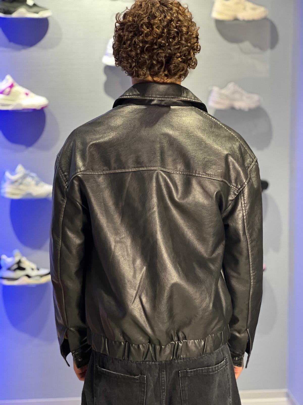 Giacca Bomber in Ecopelle – Nero