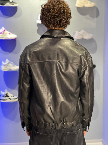 Giacca Bomber in Ecopelle – Nero